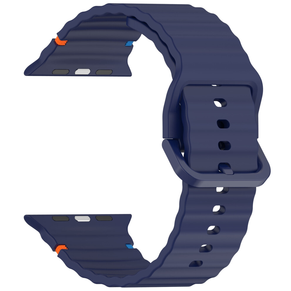 (Midnight 38 40 41Mm S10-42Mm) Silicone Strap For Apple Watch Ultra Band 49Mm 46Mm 45Mm 42Mm 44Mm 40Mm 41Mm Correa Bracelet Belt Iwatch Series 1 Blue 9131726397257