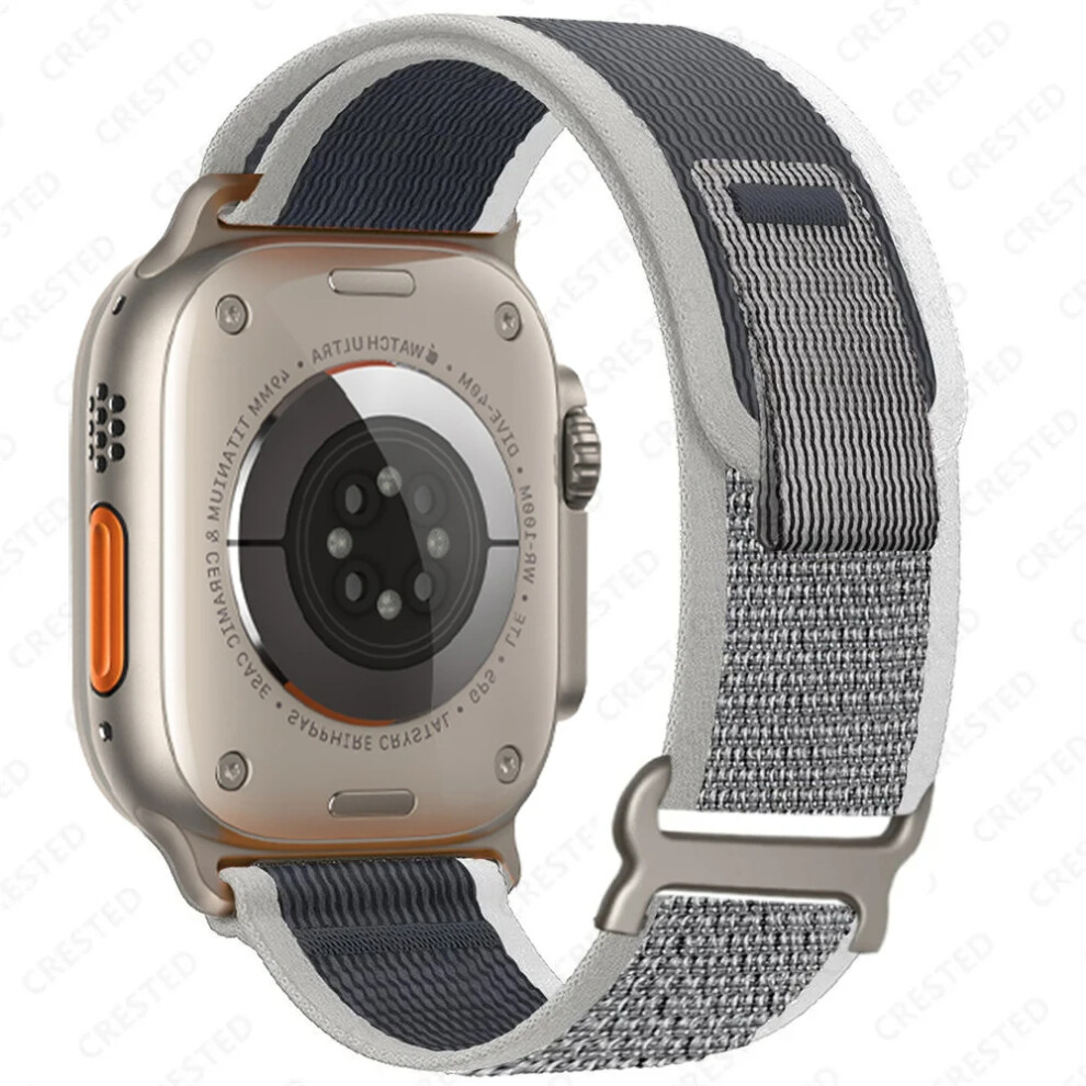 (Black white gray, 42 44 45 46mm 49mm) Trail loop For Apple Watch Ultra 2 Band 49mm 45mm 44mm 42mm 46mm 41mm Nylon bracelet correa iWatch Series 10 9 8 7 6 5 SE Strap