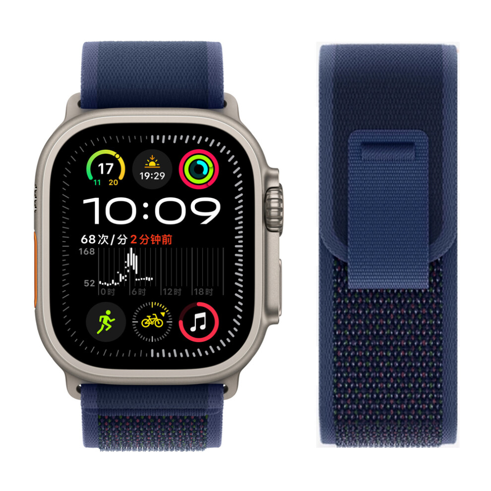 (New -Titanium, 40Mm 41Mm S10-42Mm) Trail Loop For Apple Watch Ultra 2 Band 49Mm 45Mm 44Mm 42Mm 46Mm 41Mm Nylon Bracelet Correa Iwatch Series 10 9 Blue 9131726389658