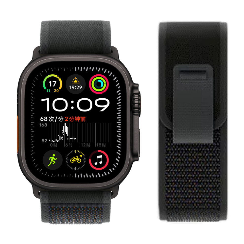 (New -, 40Mm 41Mm S10-42Mm) Trail Loop For Apple Watch Ultra 2 Band 49Mm 45Mm 44Mm 42Mm 46Mm 41Mm Nylon Bracelet Correa Iwatch Series 10 9 8 Black 9131726389597
