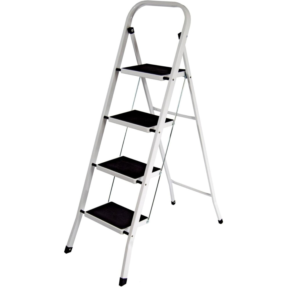 Home Vida 4 Step Ladder, Heavy Duty Steel, Folding, Portable with Anti-Slip Mat