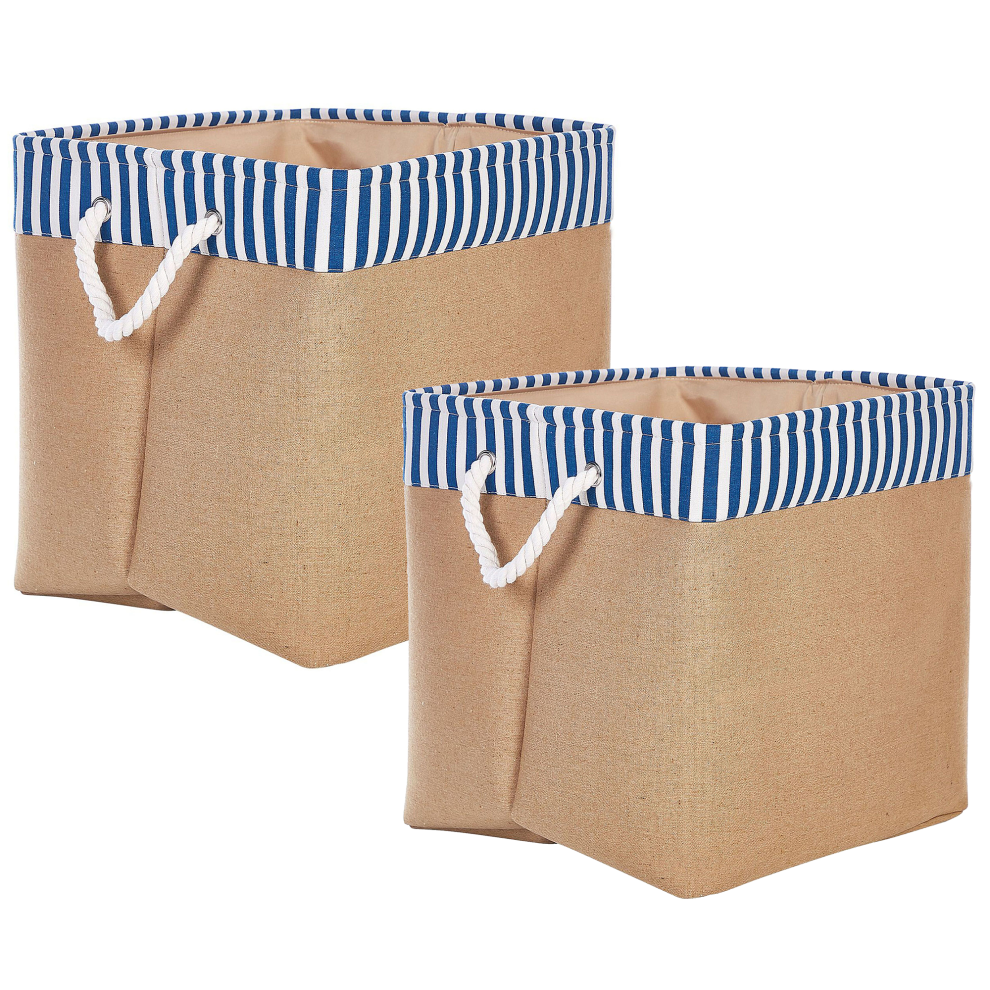Set of 2 Baskets TUGUL Cotton Beige