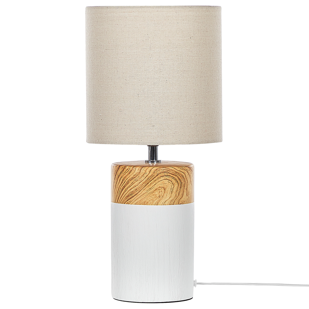 Table Lamp ALZEYA Ceramic Light Brown/ White