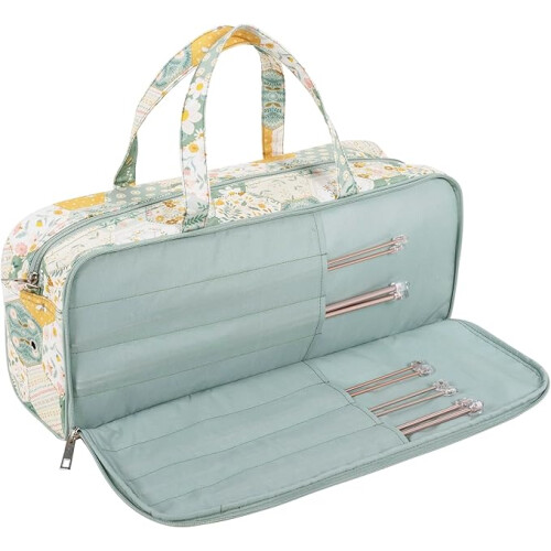 Hobby Gift Knitting Bag with Pin Case Patchwork Bee