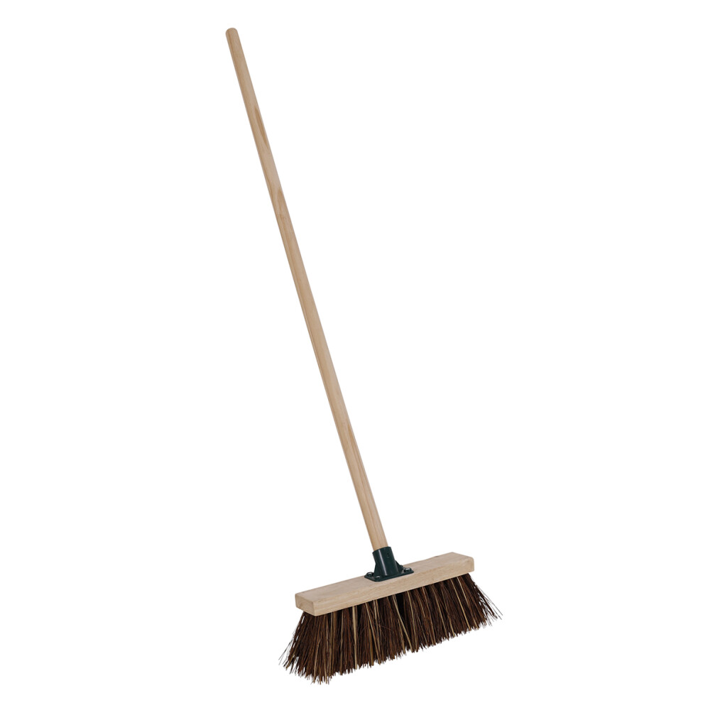 CHARLES BENTLEY Outdoor Broom, Natural Bassine, Natural Cane, Cane Bristles, Bassine Bristles, Outdoor Brush, Garden, Patio, Decking, Durable,