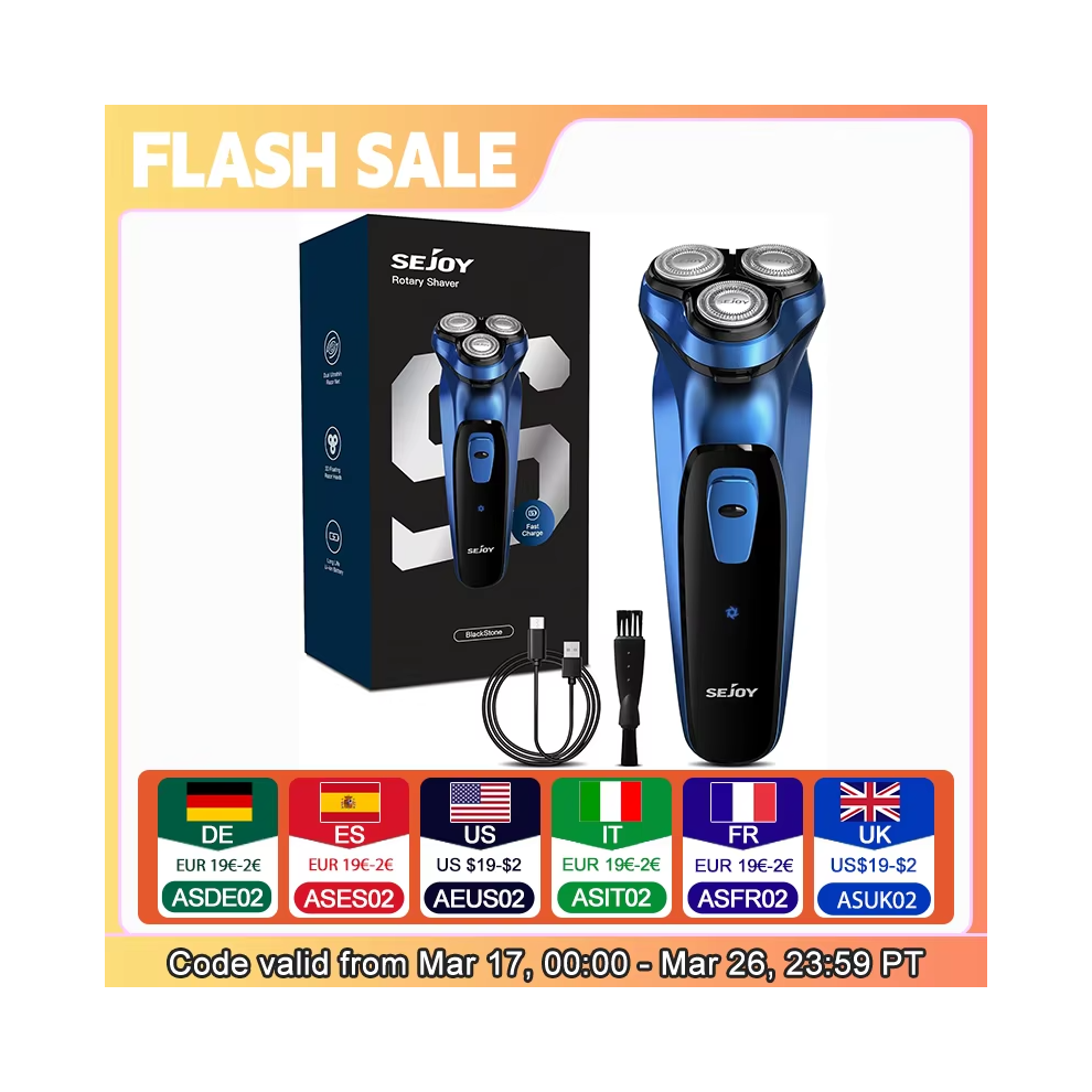 Unbrended Sejoy Shaver Men Usb Electric Shaver Powerful Beard Electric Razor