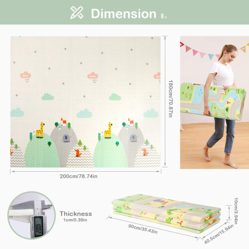 Baby Play Mat, Foldable Soft Foam Playmat 1