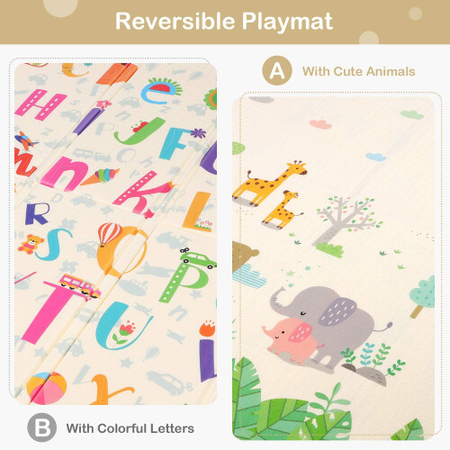 Baby Play Mat, Foldable Soft Foam Playmat 1