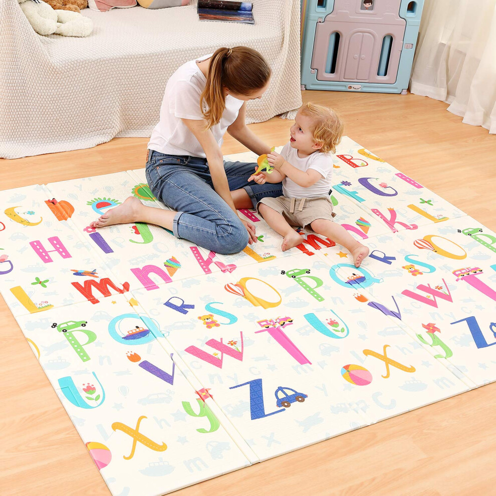 Hadwin Baby Play Mat, 200*180 cm,Foldable Soft Foam Playmat, Extra Large Thick Crawling, Playing and Yoga Mat