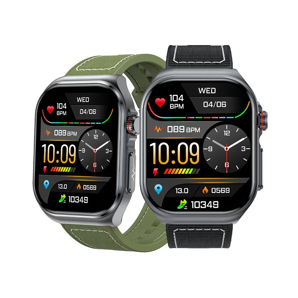 (Blue) 2.04" Amoled Smart Watch With Ppg/Ecg, Heart Rate, Blood Pressure, Oxygen Monitor, Sleep Tracking, Nfc, Music, Waterproof Blue 1138392725986