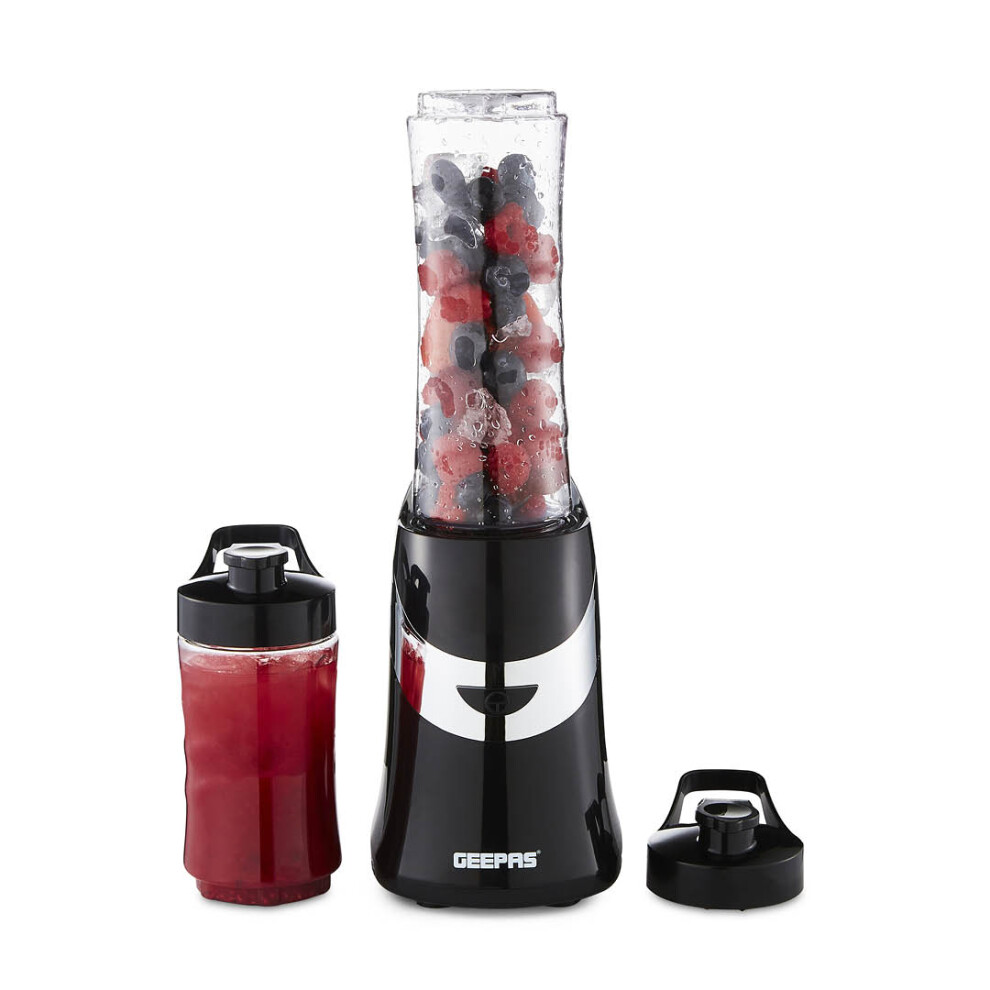 Geepas 350W Personal Blender Smoothie Maker Travel Blender Milkshake Maker with 2 Easy to Clean BPA Free Tritan Sports Bottles with Leak-Proof Lids