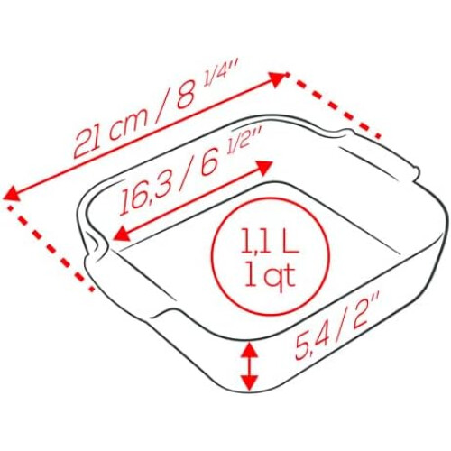 Square Ceramic Baking Dish  Light Blue Colour - 21 cm 2