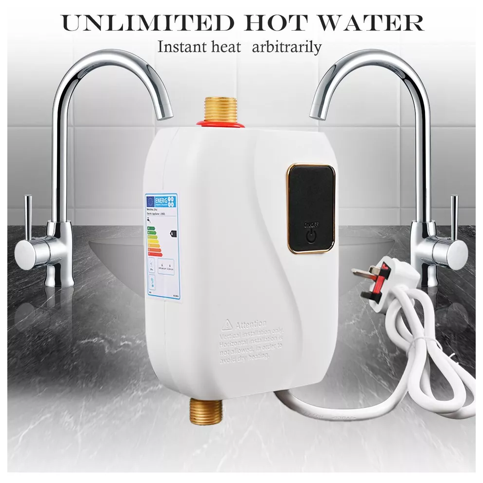 3000W Instant Electric Tankless Hot Water Heater Kitchen Bathroom Sink Tap Under