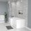 NES Home Nes Home 1700 x 850mm Left Hand L Shaped Shower Bath With Front End Panel & Hinged Shower Screen 2