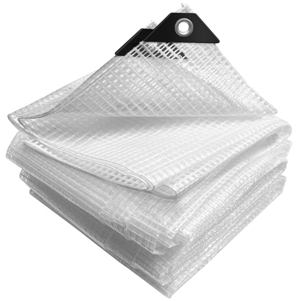 (3X4m) Vounot Tarpaulin Heavy Duty 180 G/Mâ² Waterproof Tarp White 6973424413180