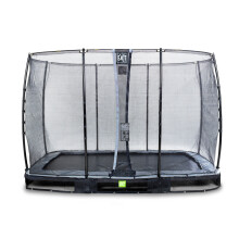 EXIT Elegant Ground Trampoline 7x12ft with Economy Safety Net – Black
