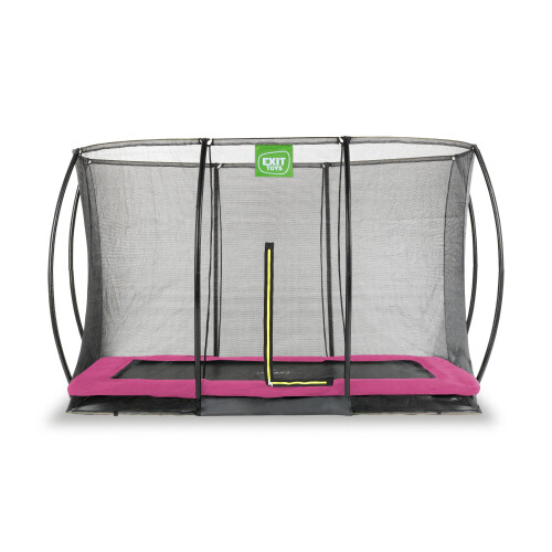 EXIT TOYS EXIT Silhouette Ground Trampoline 7x10ft with Safety Net – Pink
