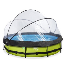EXIT Lime pool 12ft x 30in with filter pump and dome - green