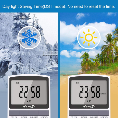 Awootsv Digital Timer Plug Socket with LCD Display 24 Hours/Weekly 2