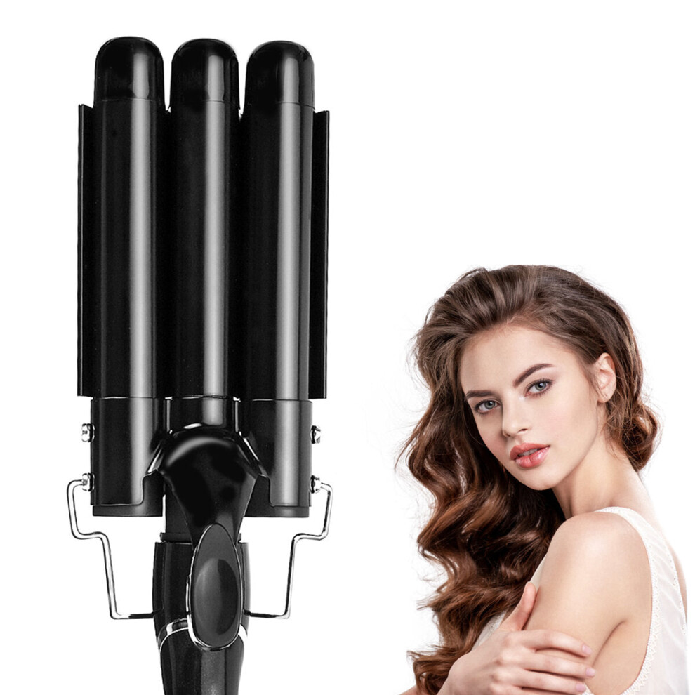 (US Plug) 3 Barrels Hair Curling Iron Automatic Perm Splint Ceramic Hair Curler Professional Hair Waver Styling Tools Hair Styler Wand