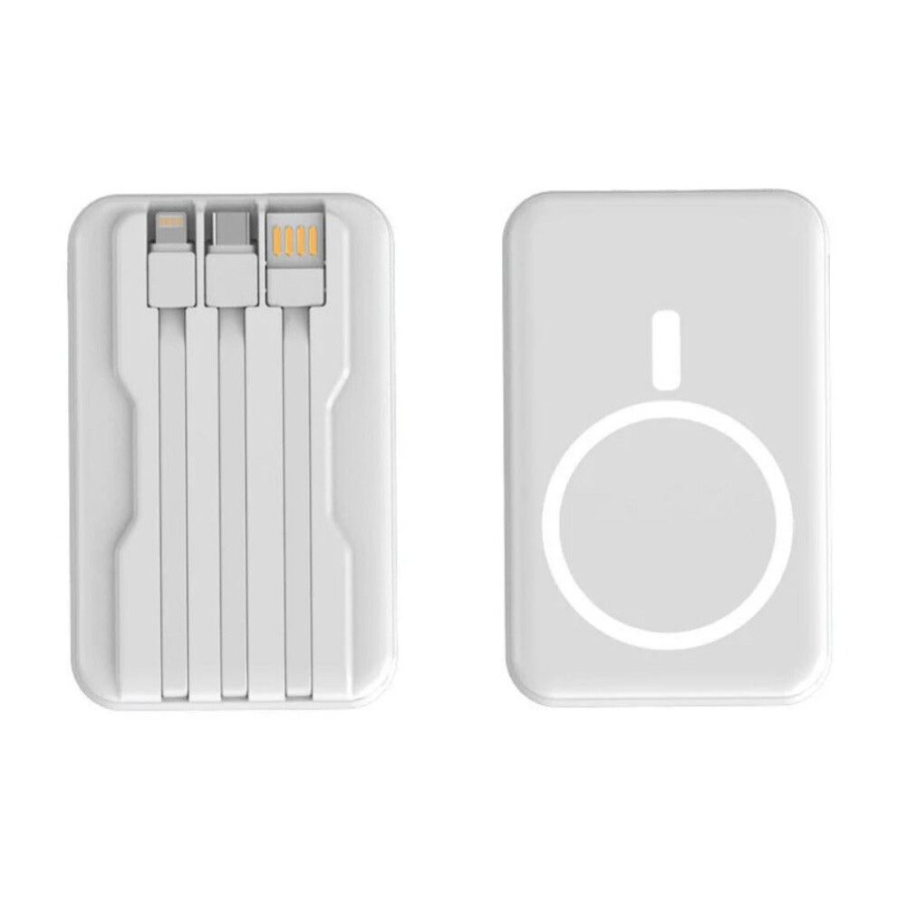 (White) 10,000Mah Power Bank: 4 Inputs/Outputs, Fast Charging, Wireless Charger For Iphone 12/13/14 Pro, Hui Mate50, Samsung Galaxy S23, Xiaomi13pro White 1138392724101