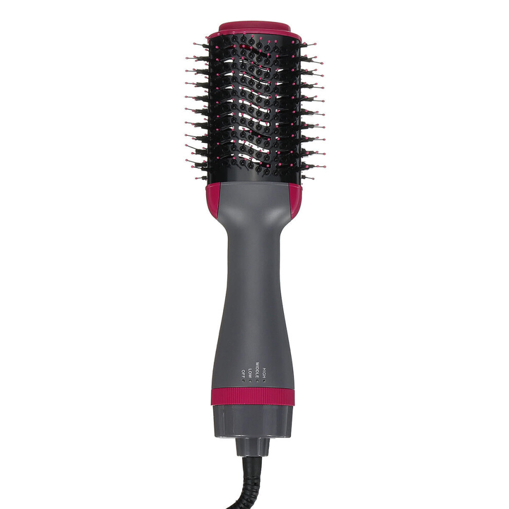 Greenzech Gray (Us Plug) 110V / 220V 2 In 1 1000W Hair Dryer Blower Brush Comb Volumizer Straightening Curling Smoothing Comb Hair Drying Styling Tool