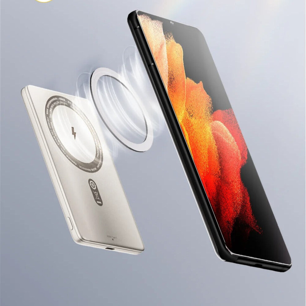 (, 10000Mah) Magnetic 5000Mah Pd20w Mini Wireless Power Bank Charger For Iphone Samsung Gray 1138392725405