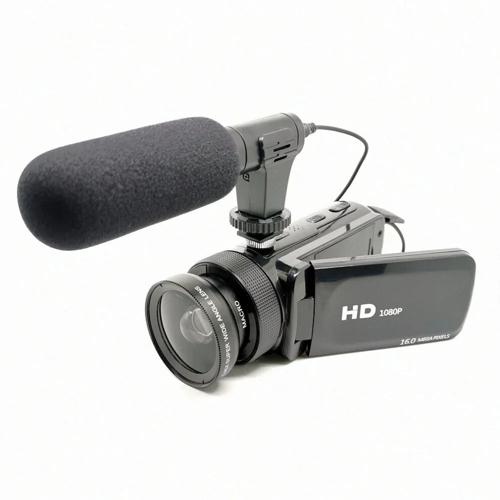HD Digital Camera 16 Million Pixel Handheld DV Camcorder with Microphone Wide-angle Lens Video Camera