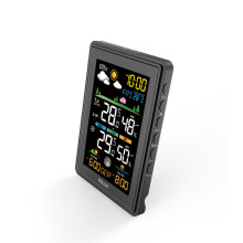(White, EU Plug) Wireless Digital Color Display Weather Station Clock Barometer Thermometer Hygrometer Trend Sun Time Forecast Sensor -40
