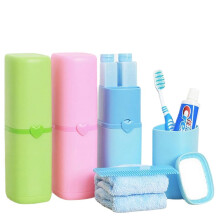 (Green) Portable Bathroom Wash Gargle Suit Wash Cup Travel Camping Shampoo Bottle Set