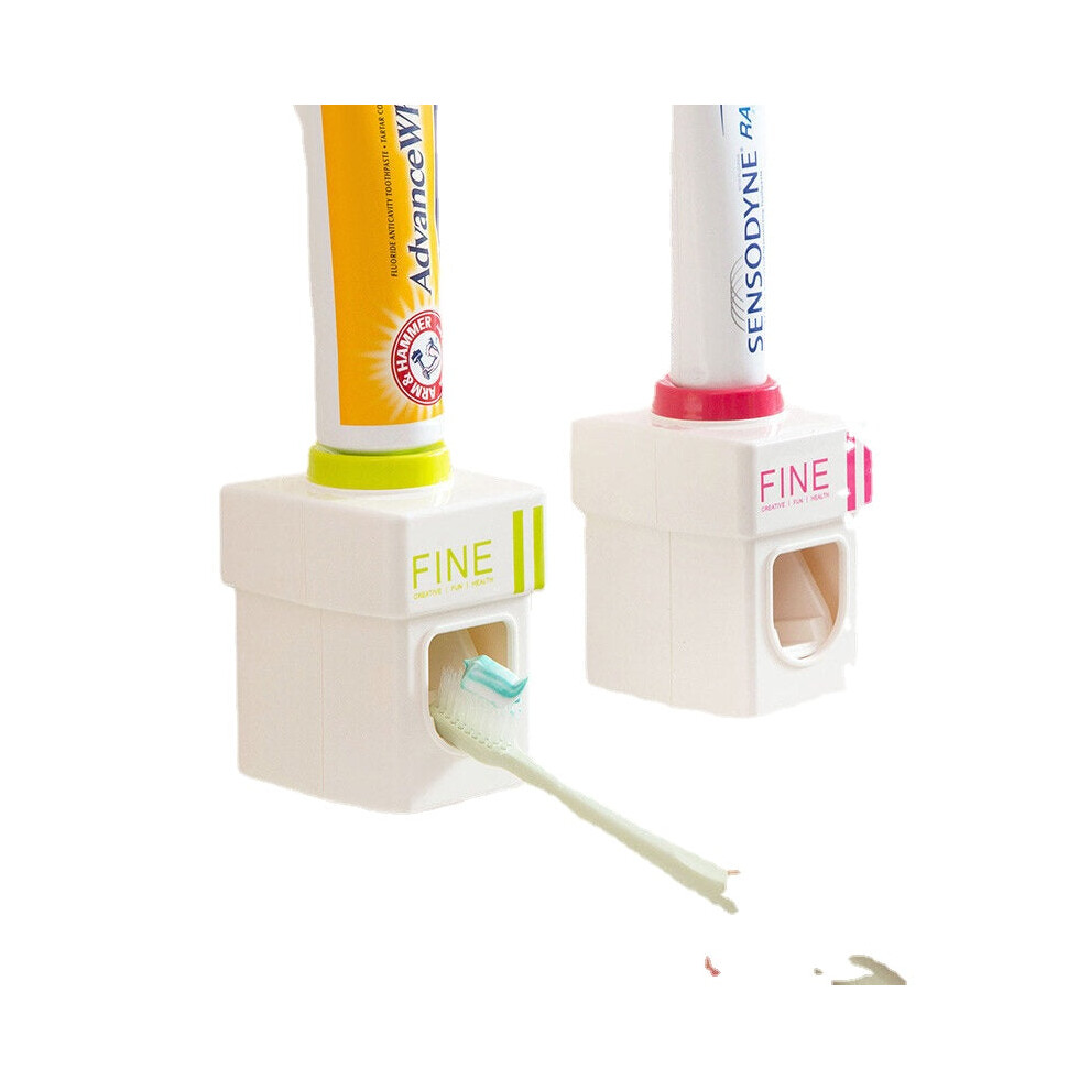 (Coffee) Wall Mounted Adhensive Toothpaste Squeezer Automatic Toothpaste Distributor