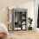 Homcom HOMCOM Fabric Wardrobe w/ Shelves Hanging Rail Foldable Closets Light Grey 8