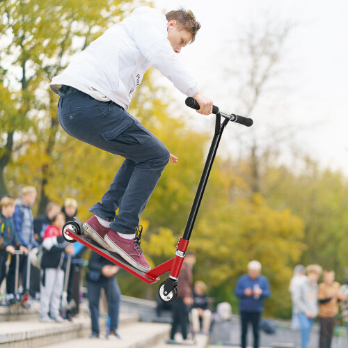 Homcom (Red) HOMCOM Stunt Scooter Entry Level Tricks Scooter for 14+ Beginners