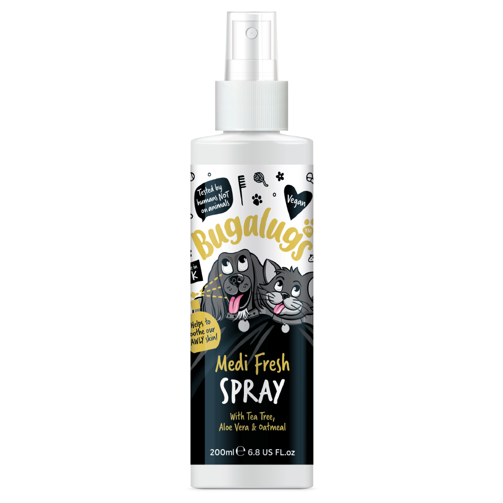 Bugalugs Dog & Cat Spray Itchy Skin, Medi Fresh Natural Safe Sensitive Formula