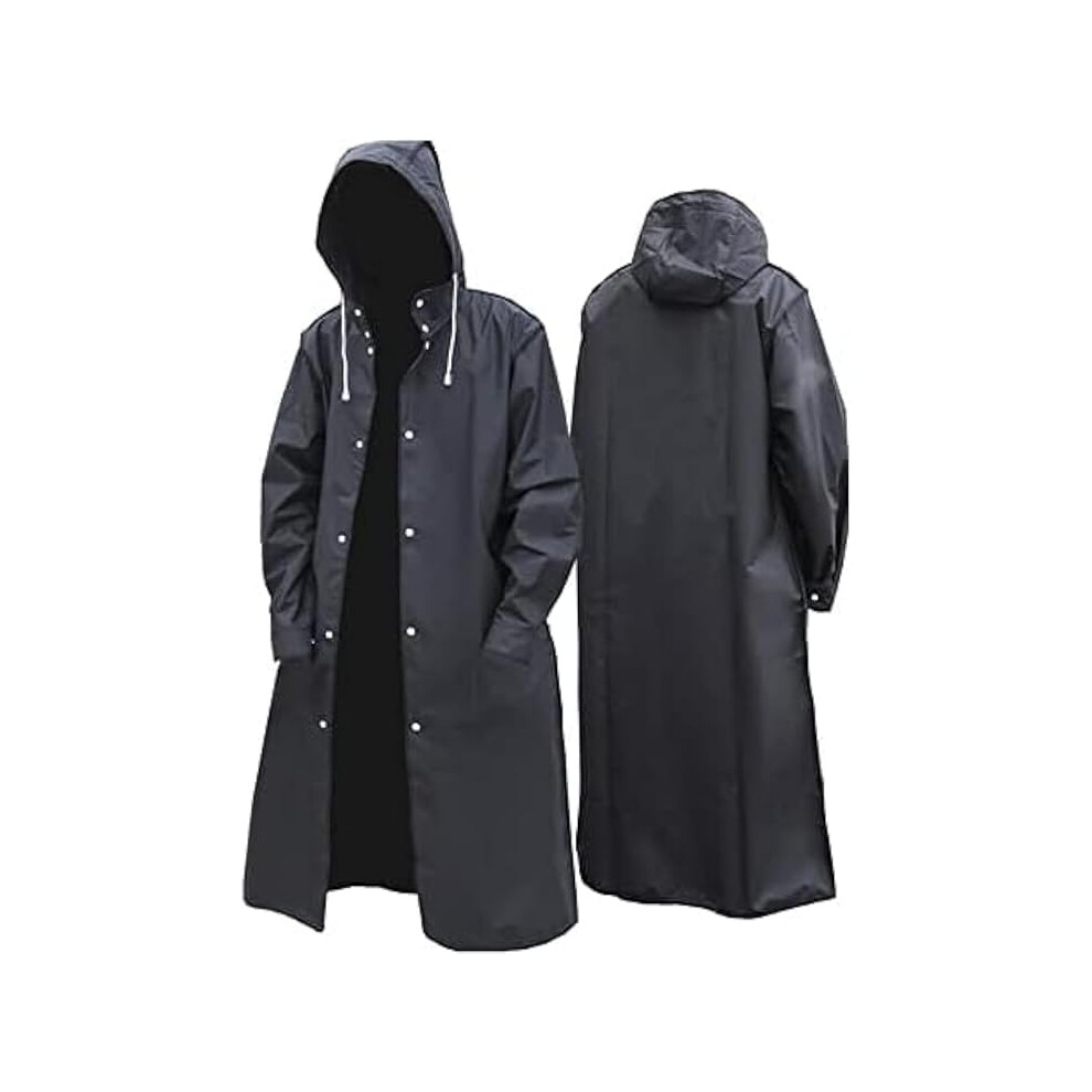 2x Long Raincoat Rain Coat Hooded Trench Jacket Outdoor Hiking Unisex Waterproof