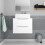 NES Home Nes Home 600mm White Wall Hung Vanity Unit, Worktop With Square Basin 2