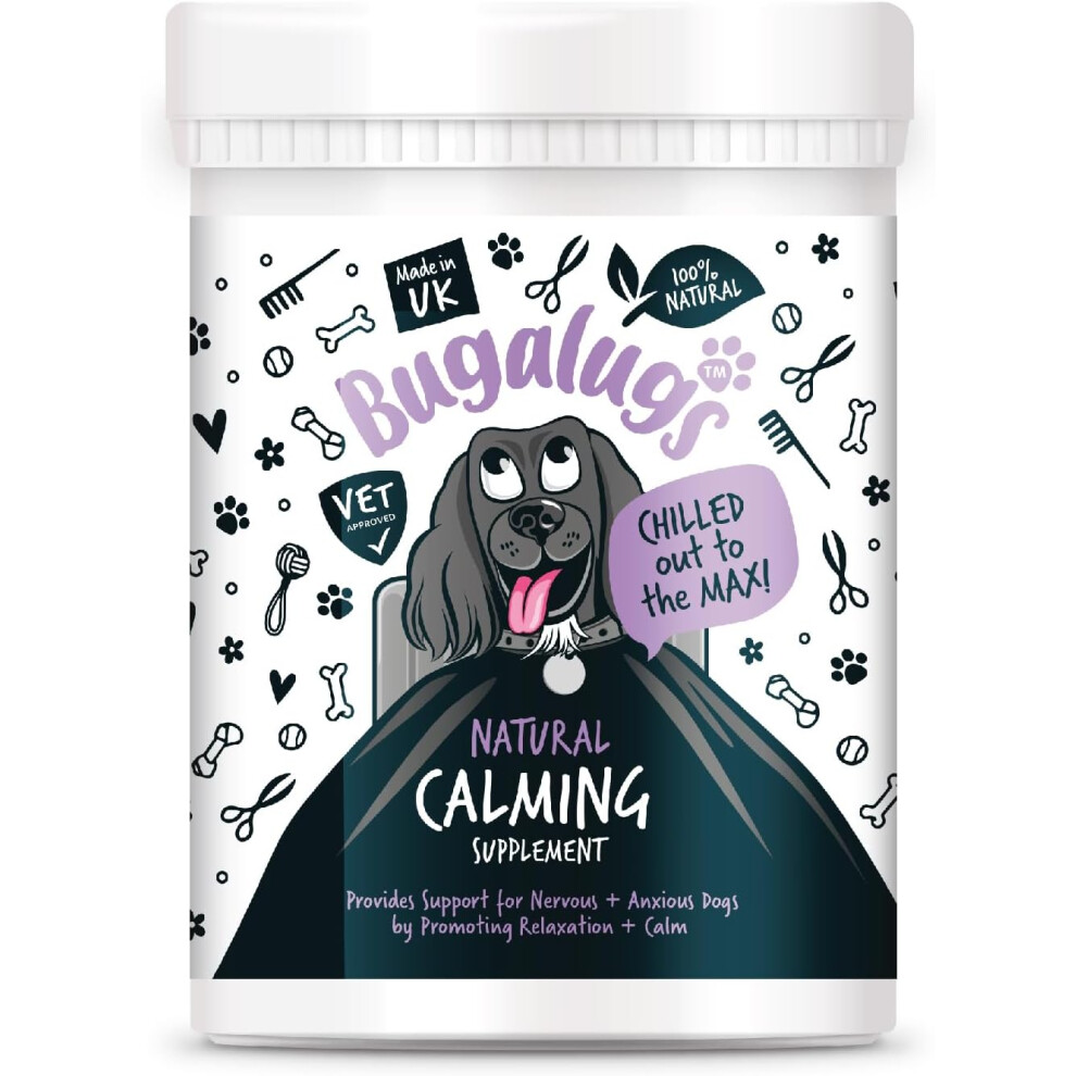 BUGALUGS Dog Calming Products - Perfect Remedy for Dog Anxiety relied - Easy to Use Powder (200g)