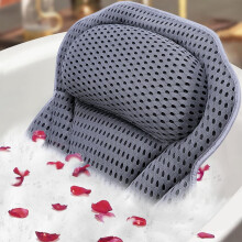 ADOV Luxury Bath Pillow, Non-Slip Comfortable Bathtub Pillow with 6 Suction Cups, Ergonomic 4D Air Mesh Comfortable Headrest Cushion