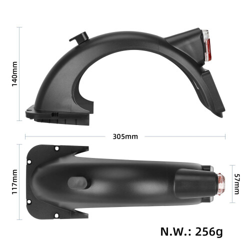 Black Rear fender with light for Max G30D scooter 1