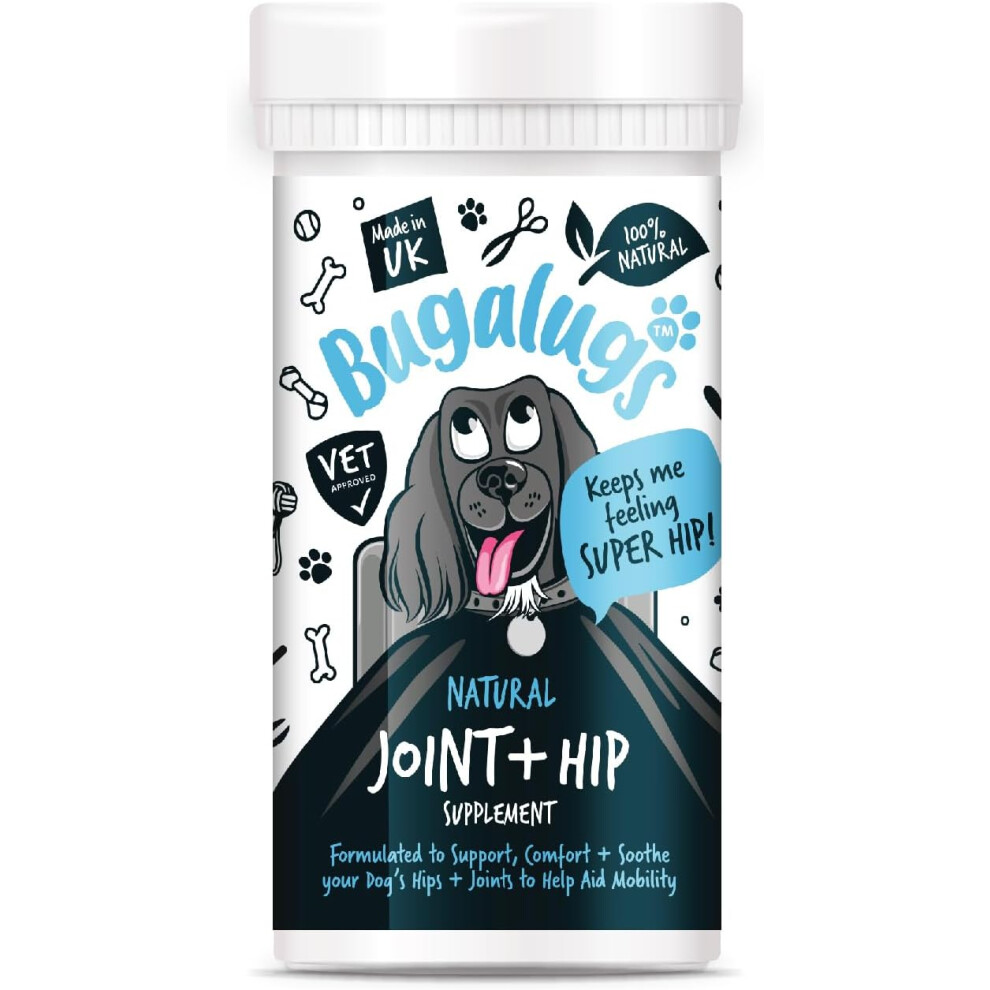 BUGALUGS Joint Supplements For Dogs With Glucosamine, Chondroitin, Green Lipped Mussel helps with Pain Relief, Joint Support & Stiff Joints (80g)