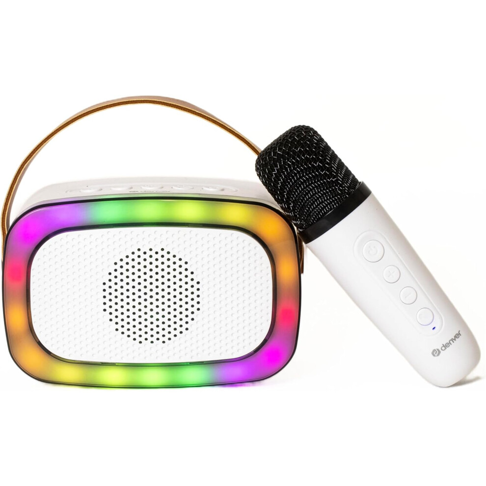 Portable Karaoke Bluetooth Speaker With 6 Voice Effects LED Light Show