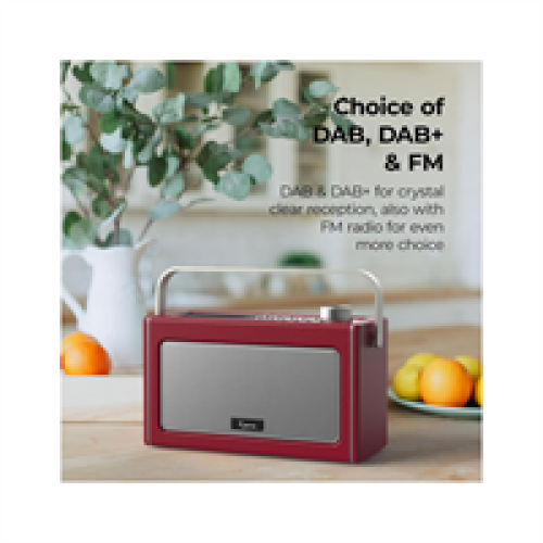 i-box Epoca Portable DAB Radio With Bluetooth - Cherry Red 1