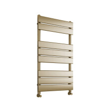 (Brushed Brass, 500mm W x 800mm H) Richmond Heated Towel Rail Black / Brushed Brass Flat Panel Bathroom Towel Radiator