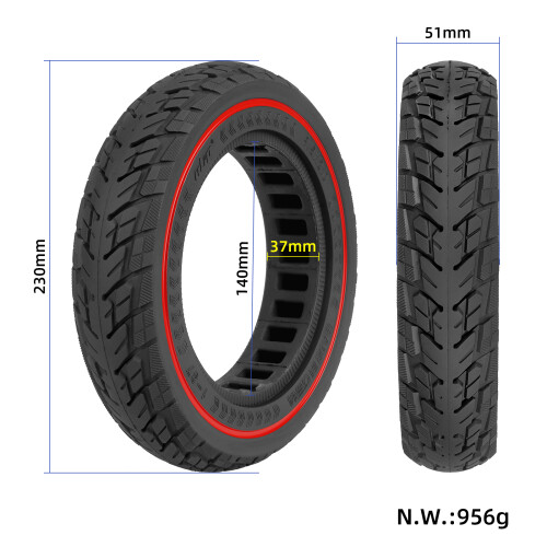 Ulip 9.5*2.0 solid tire with red circle for xiaomi and 8.5 inch scooters 1