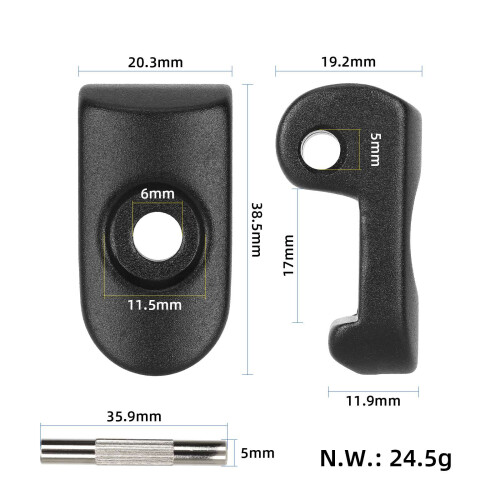 Boucle pliante noire et axe pour scooter xiaomi 1
