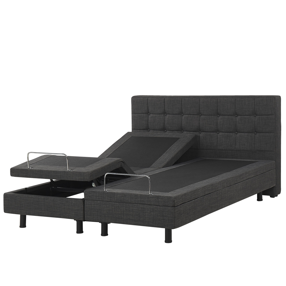 Adjustable Bed Fabric DUKE 160 x 200 cm (EU King Size) Dark Grey