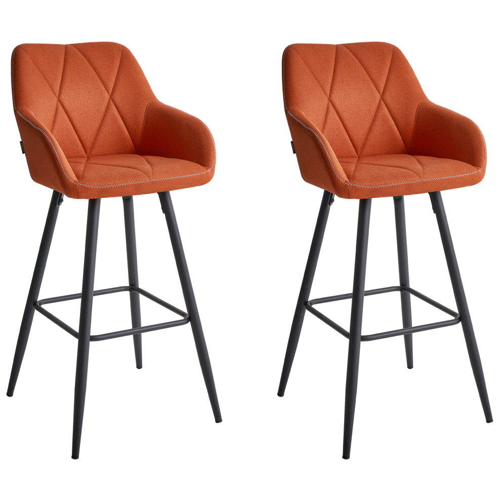 Set of 2 Bar Chairs DARIEN Orange