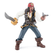 Figurine - PAPO - Pirate au pistolet - Peinte Ă la main - 8.7 x 6.5 x 7 cm - Mixte