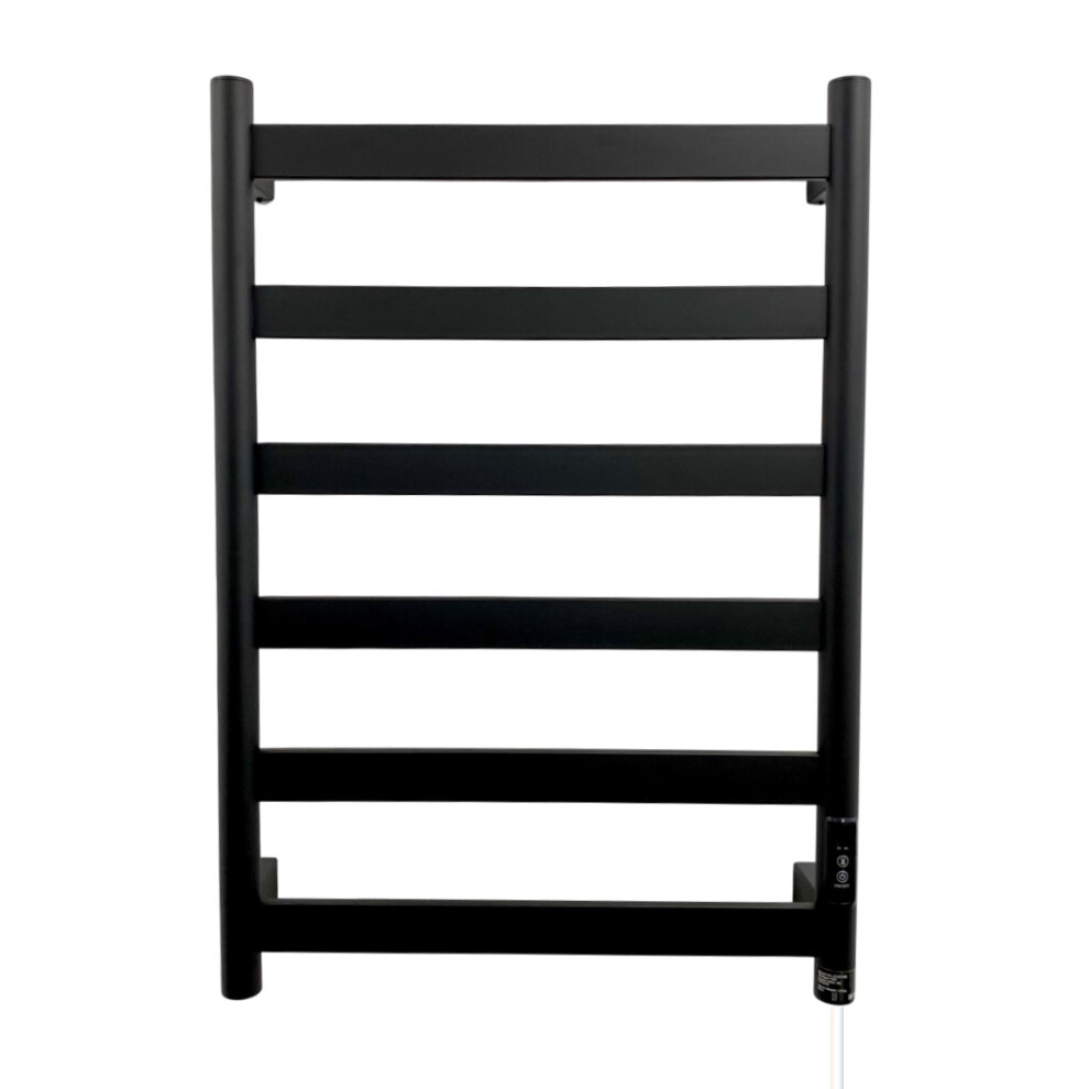 Electric Black Flat Tube Towel Rail 700Mm High 400Mm W X 700Mm H 5065000321031