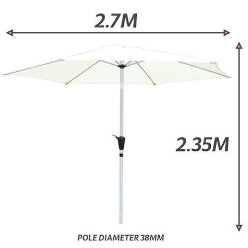 Glamhaus Tilting Garden Parasol with Crank Handle 1